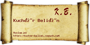 Kuchár Belián névjegykártya